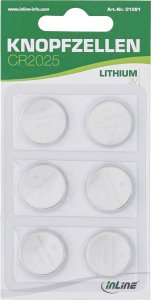 InLine InLine® 6-pack button cell, 3V Lithium, CR2025 3