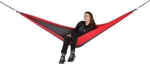 Enero HAMAK TURYSTYCZNY 2 OSOBOWY 270X140CM CZARNO CZERWONY 2