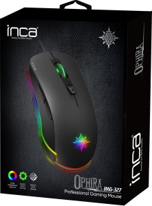 Mysz Inca INCA Gaming Maus IMG-327    4800 DPI, RGB, 6 Tasten, USB, SW retail 5