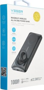 Powerbank Veger VEGER powerbank 10 000 mAh z ładowaniem indukcyjnym kompatybilny z MagSafe PD QC3.0 3A 22,5W MagMulti (W1156) czarny 8