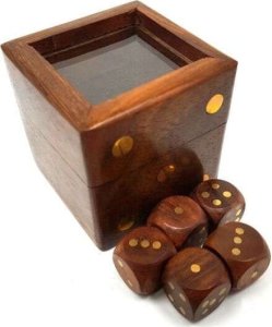 Gra w kości w pudełku drewnianym ze szklanym topem - G151G/AZ 2