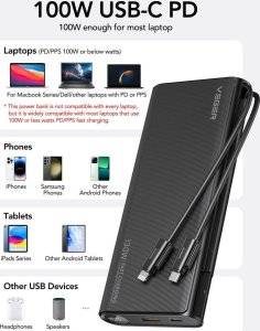 Powerbank Veger TCE130 25000mAh Czarny 6