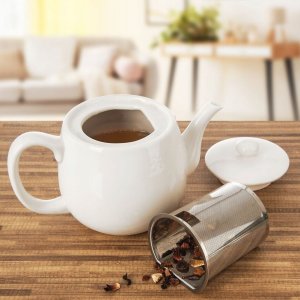 Orion Dzbanek z zaparzaczem do herbaty porcelanowy biały MONA 700 ml 4