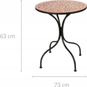 Ambiance Metalowy stolik balkonowy z mozaiką, 60 cm 2