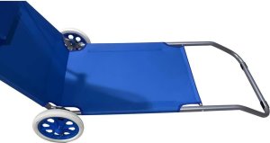 Enero LEŻAK SKŁADANY PLAŻOWY Z DASZKIEM NA KÓŁKACH 116x62x60-90CM NIEBIESKI 3