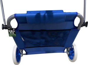 Enero LEŻAK SKŁADANY PLAŻOWY Z DASZKIEM NA KÓŁKACH 116x62x60-90CM NIEBIESKI 8