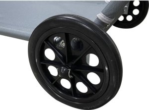 Enero LEŻAK SKŁADANY PLAŻOWY Z DASZKIEM NA KÓŁKACH 116x62x62-90CM SZARY 5