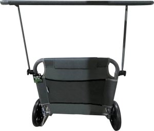 Enero LEŻAK SKŁADANY PLAŻOWY Z DASZKIEM NA KÓŁKACH 116x62x62-90CM SZARY 8