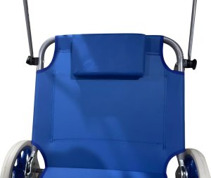 Enero LEŻAK SKŁADANY PLAŻOWY Z DASZKIEM NA KÓŁKACH 112x62x60-90CM NIEBIESKI 4