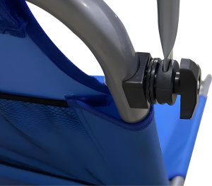 Enero LEŻAK SKŁADANY PLAŻOWY Z DASZKIEM NA KÓŁKACH 112x62x60-90CM NIEBIESKI 5