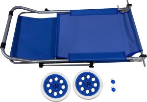 Enero LEŻAK SKŁADANY PLAŻOWY Z DASZKIEM NA KÓŁKACH 112x62x60-90CM NIEBIESKI 7