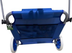 Enero LEŻAK SKŁADANY PLAŻOWY Z DASZKIEM NA KÓŁKACH 112x62x60-90CM NIEBIESKI 8