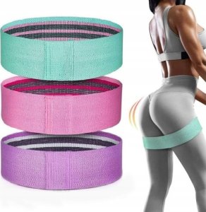 Techonic WYP Gumy oporowe do ćwiczeń Zestaw 3 sztuk gum Fitness taśmy Mini Band Materiałowe 3 kolory 1