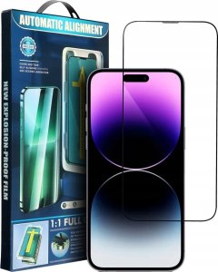 OEM 5D Full Glue Tempered Glass - do iPhone 13 / 13 Pro / 14 czarny + aplikator 3