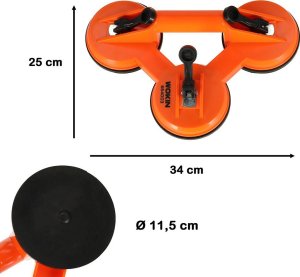 Przyssawka uchwyt próżniowy do przenoszenia szyb szkła glazury płytek 3x11,5cm 75kg 2