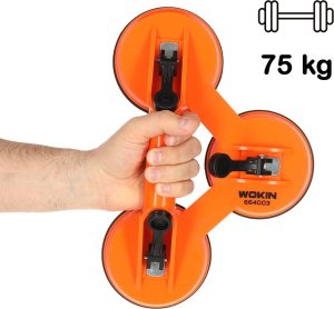 Przyssawka uchwyt próżniowy do przenoszenia szyb szkła glazury płytek 3x11,5cm 75kg 3