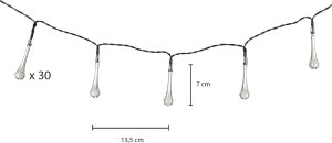 Lampki solarne ogrodowe sople 6,5m 30LED zimny biały 2
