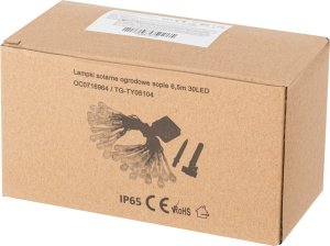 Lampki solarne ogrodowe sople 6,5m 30LED zimny biały 6