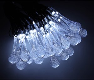 Lampki solarne ogrodowe sople 6,5m 30LED zimny biały 7