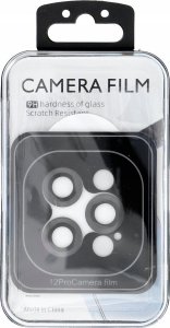 OEM Osłona aparatu PROTECTOR 9H + aplikator do IPHONE 12 PRO czarna 2