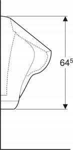 Pisuar Geberit Geberit Alex Pisuar, B38cm, H64.5cm, T35cm, dopływ u góry, odpływ do tyłu [12] 6