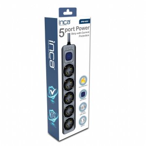 Inca INCA listwa zasilająca IPW-44SY 5-gniazdowa, LED Anz. Black 1,5m 11