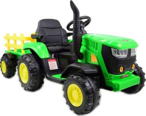 Import SUPER-TOYS Traktor na akumulator dla dziecka z przyczepą. Miękkie siedzenie, pilot, koła Eva/hl3388 1