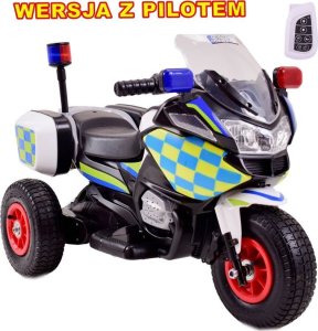 Import SUPER-TOYS MOTOR POLICYJNY Z KOGUTEM, POMPOWANE KOŁA, DŹWIĘKI, DWA SILNIKI,PILOT/A608 2