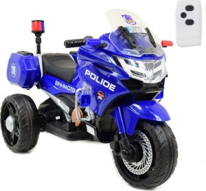 Import SUPER-TOYS SZYBKI MOTOR POLICYJNY Z KOGUTEM, MIĘKKIE KOŁA, DŹWIĘKI, DWA SILNIKI, PILOT/NT5188 1