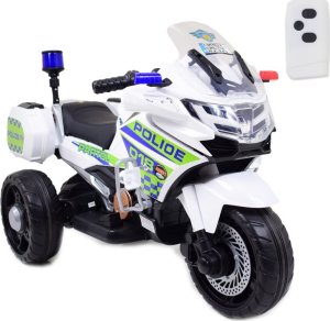 Import SUPER-TOYS SZYBKI MOTOR POLICYJNY Z KOGUTEM, MIĘKKIE KOŁA, DŹWIĘKI, DWA SILNIKI, PILOT/NT5188 1