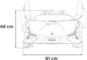 Lamborghini Samochód elektryczny dla dzieci lamborghini sian 4x100w 24v biały, dwuosobowy 25