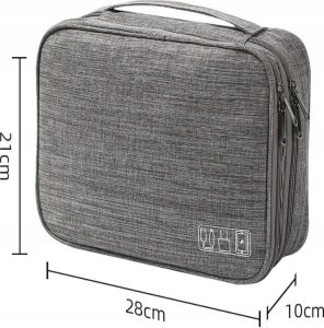 Organizer OEM Etui Organizer Saszetka na kable, ładowarki granatowy 2 suwaki 3