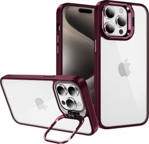 Tel Protect Kickstand Case + Szkło Na Aparat (Lens) Do Iphone 14 Pro Max Burgundowy 1