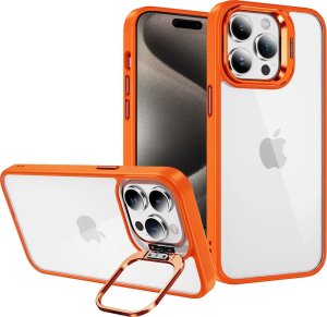 Tel Protect Kickstand Case + Szkło Na Aparat (Lens) Do Iphone 15 Pro Max Pomarańczowy 1