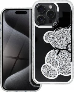 OEM Futerał TEDDY BEAR do IPHONE 16 srebrny 1