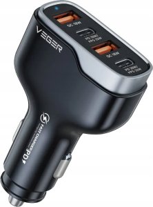 Ładowarka Veger VEGER ładowarka samochodowa 2 x USB A + 2 x Typ C PD QC 3A 66W CC53-2A2C czarna 1
