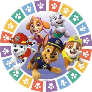 AMSCAN Talerze Psi Patrol PAW PATROL 2022 okrągłe papierowe 23cm 8szt 9914236-66 1