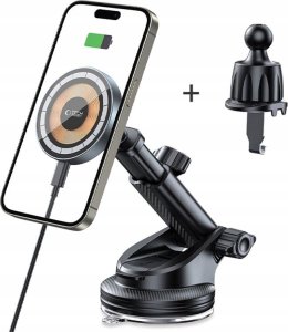 Ładowarka Tech-Protect TECH-PROTECT MM15W-V5 MAGNETIC MAGSAFE DASHBOARD & VENT CAR MOUNT WIRELESS CHARGER 15W BLACK 2