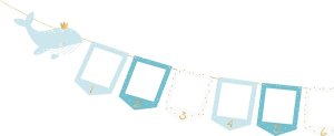 PartyDeco Girlanda na zdjęcia Wieloryb 10.5x15cm 5