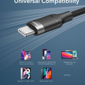 Kabel USB Veger USB-C - USB-C 1.5 m Czarny 8