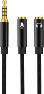 Kabel USB Xo Kabel Audio 2W1 Nb-R197 Jack 3,5Mm - Złącze Jack 3,5Mm / Mikrofon 0,23 M Czarny 1