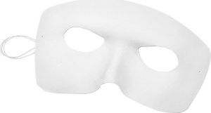 Maska Harlekina plastikowa Biała 17x12cm 2