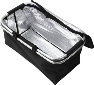 Aptel Pojemny KOSZ PIKNIKOWY Termiczny Składany 44x23x22cm czarny BQ27C 4