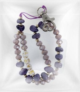 OEM Zawieszka LOVE do telefonu / długość sznura 44cm (22cm w pętli) / na rękę - fioletowy 5