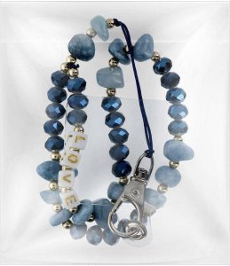 OEM Zawieszka LOVE do telefonu / długość sznura 44cm (22cm w pętli) / na rękę - niebieski 5