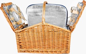 ZOLTA Pleciony kosz piknikowy dla 4 osób Termotorba Zestaw 4