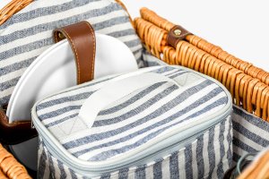 ZOLTA Pleciony kosz piknikowy dla 2 osób Termotorba Koc 11