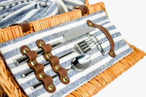 ZOLTA Pleciony kosz piknikowy dla 2 osób Termotorba Koc 7