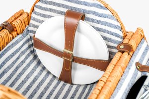 ZOLTA Pleciony kosz piknikowy dla 2 osób Termotorba Koc 8