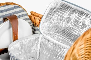 ZOLTA Pleciony kosz piknikowy dla 2 osób Termotorba Koc 10